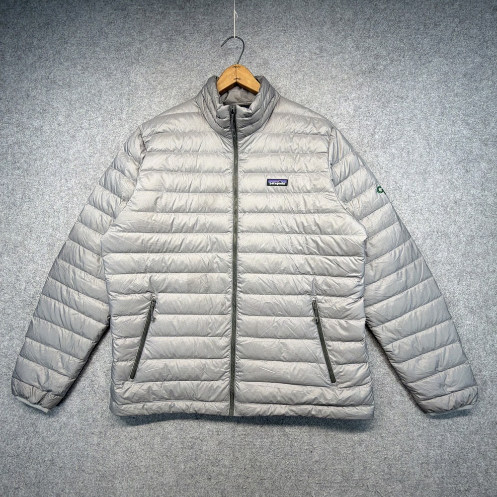 Patagonia Jacket Mens XL Gray Down Sweater Puffer Full Zip Lightweight 84674